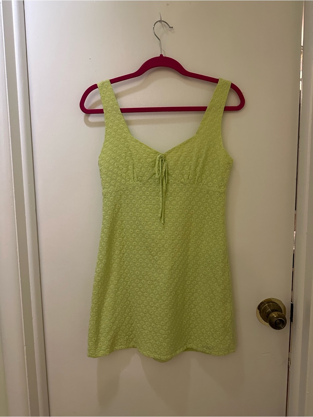 Copper Key Lime Green Tie-Front Mini Dress